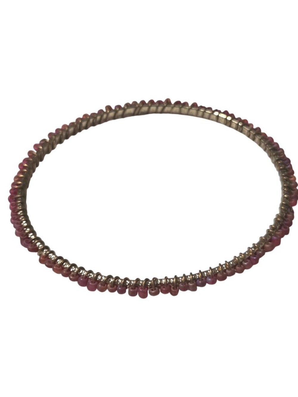 Dainty Boho Bangle Bracelet Pink Beaded Fringe Stackable Fashion Jewelry Women